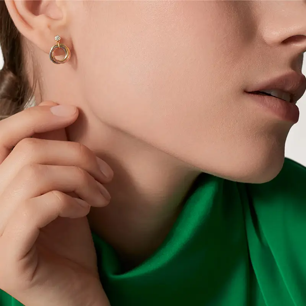 [Luna Brilliance] TRINITY ON DIAMOND  EARRINGS