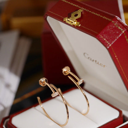 [Luna Brilliance] JUSTE HALF DIAMOND LARGE EARRINGS
