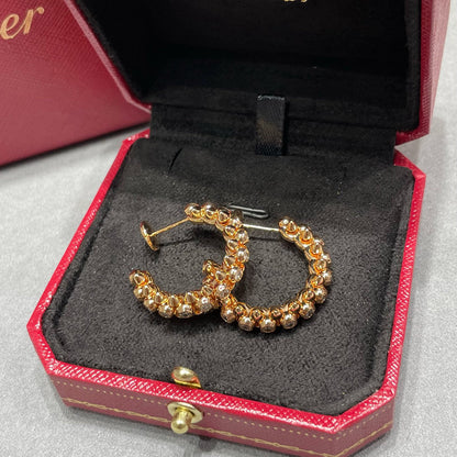 [Luna Brilliance] CLASH FULL DIAMOND MEDIUM EARRINGS