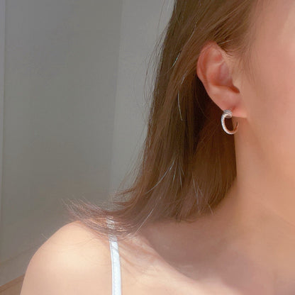 [Luna Brilliance] JUSTE FULL DIAMOND DOUBLE EARRINGS