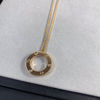 [Luna Brilliance] LOVE NECKLACE 16MM 3 DIAMONDS