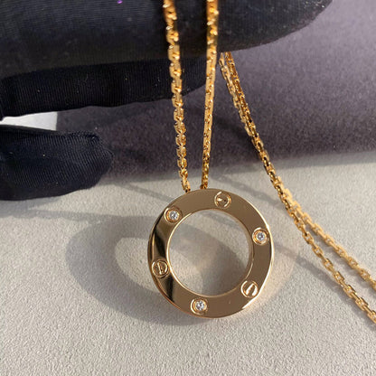 [Luna Brilliance] LOVE NECKLACE 16MM 3 DIAMONDS