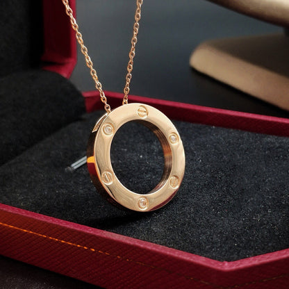 [Luna Brilliance] LOVE NECKLACE 16MM 3 DIAMONDS