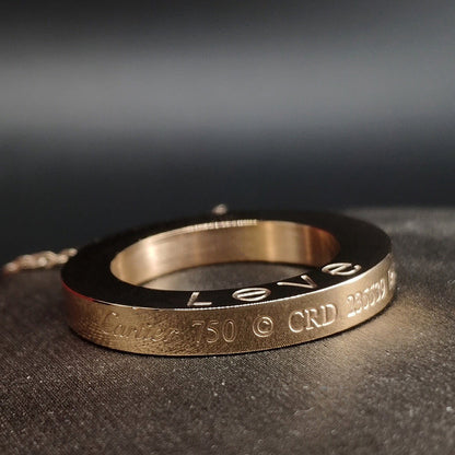 [Luna Brilliance] LOVE NECKLACE 16MM 3 DIAMONDS