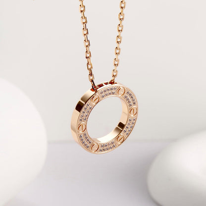 [Luna Brilliance] LOVE NECKLACE 16MM  FULL DIAMOND