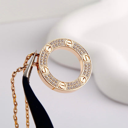 [Luna Brilliance] LOVE NECKLACE 16MM  FULL DIAMOND