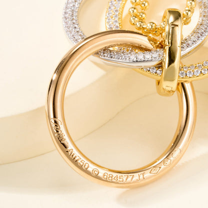 [Luna Brilliance] TRINITY LARGE FULL DIAMOND  NECKLACE