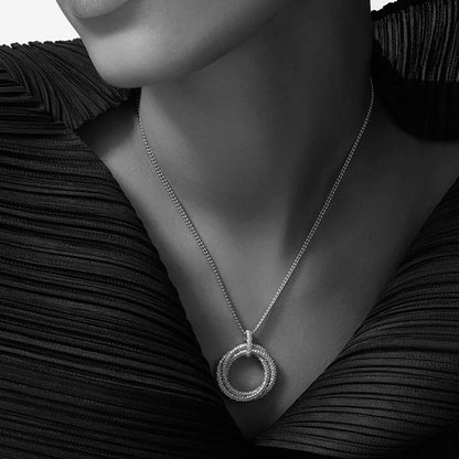 [Luna Brilliance] TRINITY LARGE FULL DIAMOND  NECKLACE