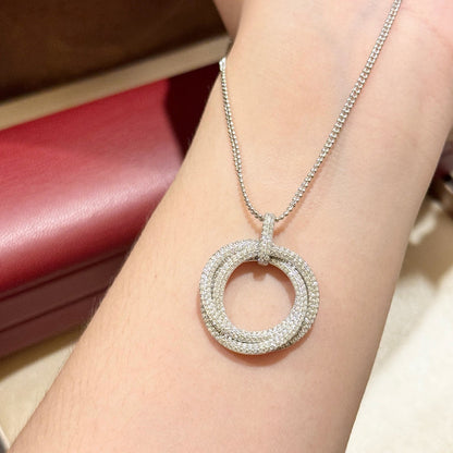[Luna Brilliance] TRINITY LARGE FULL DIAMOND  NECKLACE