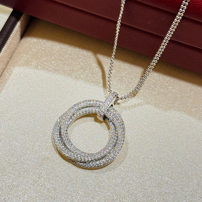 [Luna Brilliance] TRINITY LARGE FULL DIAMOND  NECKLACE