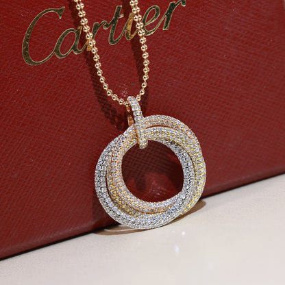 [Luna Brilliance] TRINITY LARGE FULL DIAMOND  NECKLACE