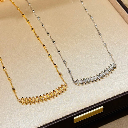 [Luna Brilliance] CLASH  SMALL FULL DIAMOND NECKLACE
