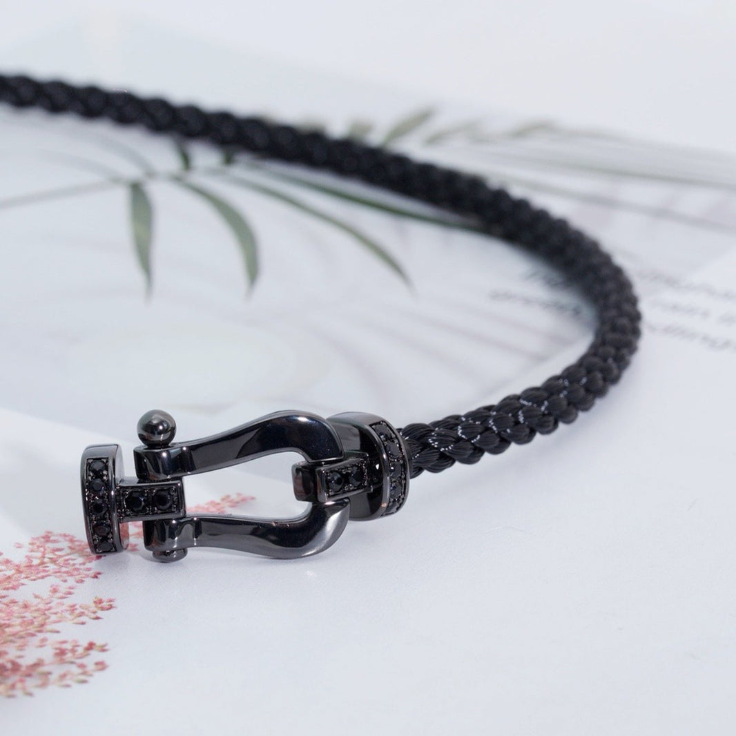 [Luna Brilliance]FORCE LARGE SERIES HORSESHOE BLACK SAMURAI BRACELET