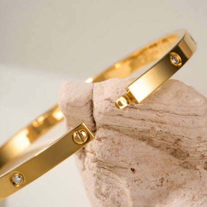 [Luna Brilliance] JUSTE Diamond & LOVE Diamond Bracelet Stack Set