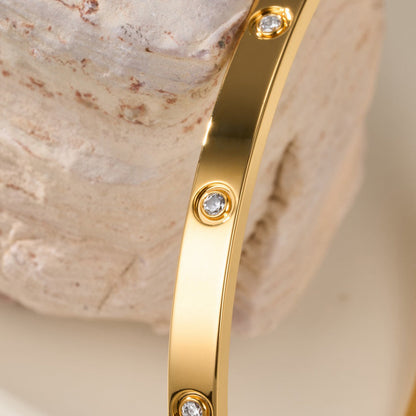 [Luna Brilliance] JUSTE Diamond & LOVE Diamond Bracelet Stack Set