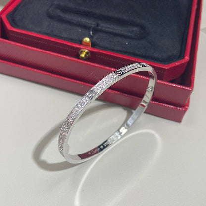 [Luna Brilliance] JUSTE Diamond & LOVE Diamond-Paved Bracelet Stack Set