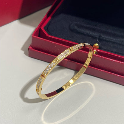 [Luna Brilliance] JUSTE Diamond & LOVE Diamond-Paved Bracelet Stack Set