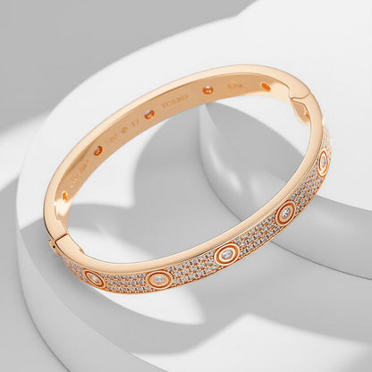 [Luna Brilliance] LOVE BRACELET 6.1MM DIAMOND-PAVED 10 BIG DIAMONDS