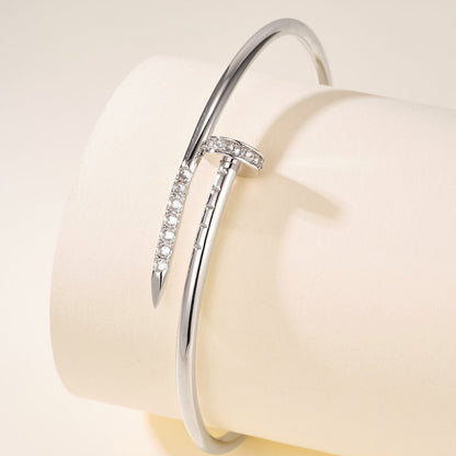 [Luna Brilliance] JUSTE Diamond & LOVE Diamond-Paved Bracelet Stack Set