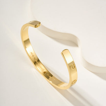 [Luna Brilliance] LOVE BRACELET 6.1MM 1 DIAMOND OPEN CUFF