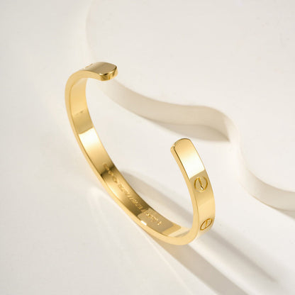[Luna Brilliance] LOVE BRACELET 6.1MM OPEN CUFF