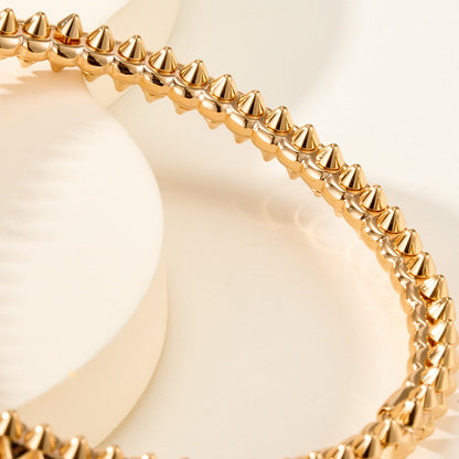 [Luna Brilliance] CLASH & Clover Laser 5-Motif & LOVE Brushed Bracelet Stack Set