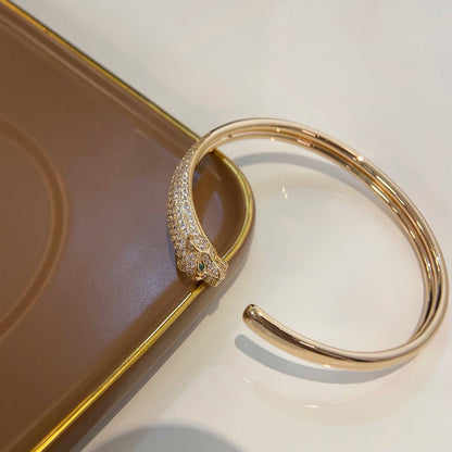 [Luna Brilliance] PANTHERE HALF DIAMOND OPEN BRACELET