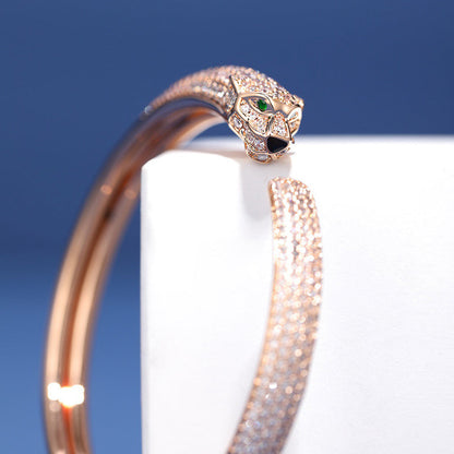 [Luna Brilliance] PANTHERE FULL DIAMOND OPEN BRACELET