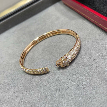 [Luna Brilliance] PANTHERE FULL DIAMOND OPEN BRACELET