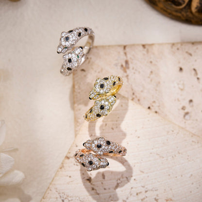 [Luna Brilliance] PANTHERE DOUBLE HEADED FULL DIAMOND  RING