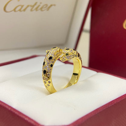 [Luna Brilliance] PANTHERE DOUBLE HEADED FULL DIAMOND  RING