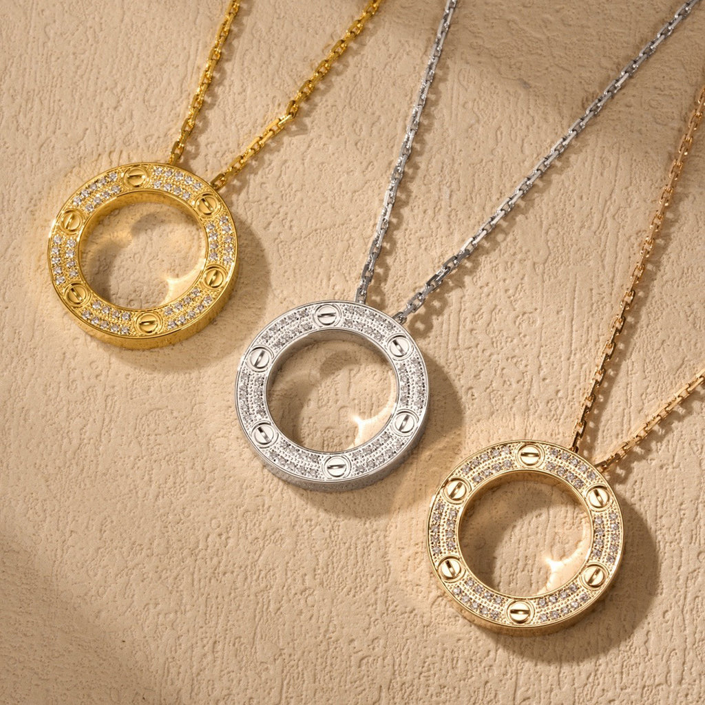 [Luna Brilliance] LOVE NECKLACE 16MM  FULL DIAMOND