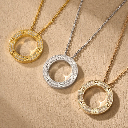 [Luna Brilliance] LOVE NECKLACE 16MM  FULL DIAMOND