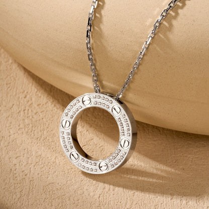 [Luna Brilliance] LOVE NECKLACE 16MM  FULL DIAMOND