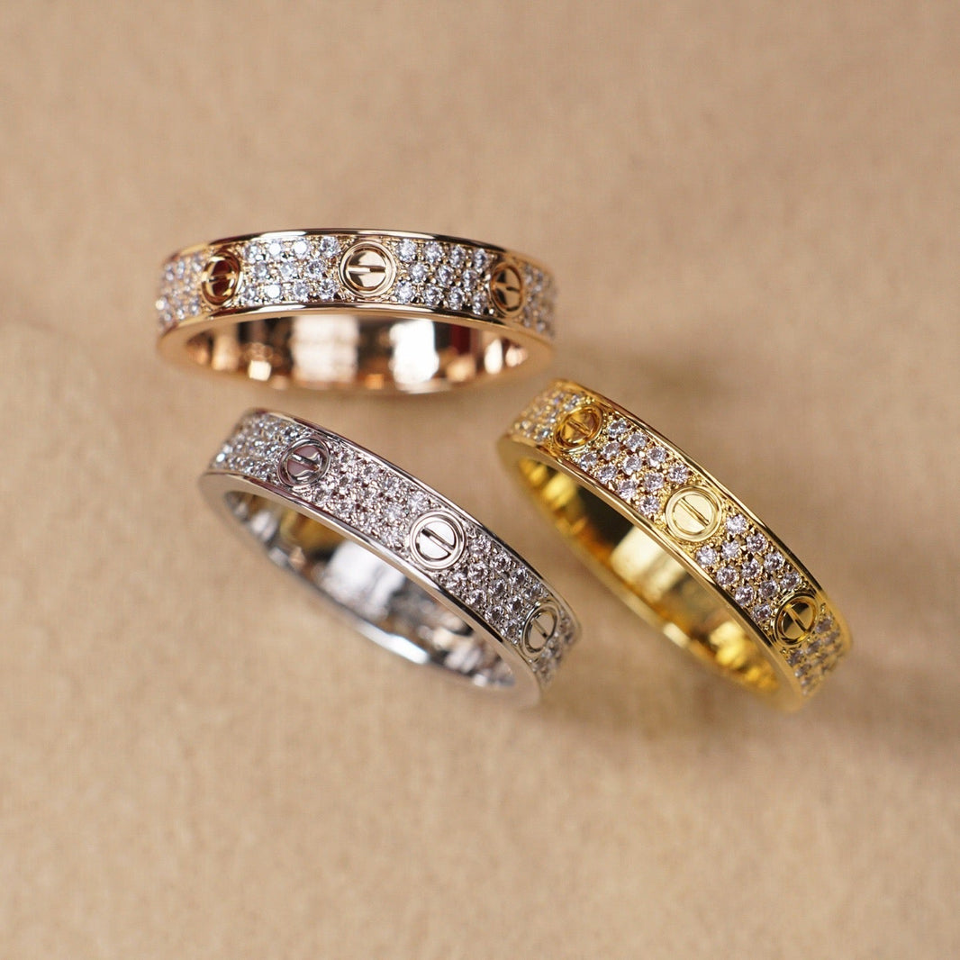 [Luna Brilliance] LOVE RING 4.0MM DIAMOND PAVED
