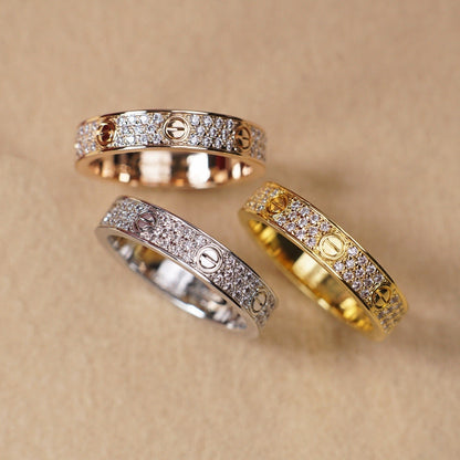 [Luna Brilliance] LOVE RING 4.0MM DIAMOND PAVED