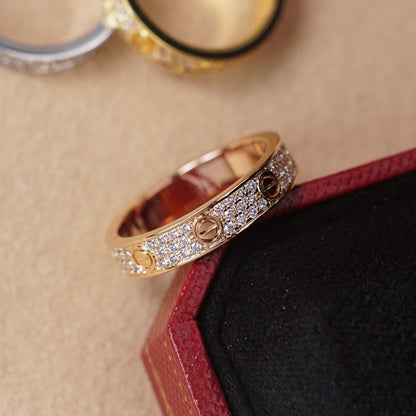 [Luna Brilliance] LOVE RING 4.0MM DIAMOND PAVED