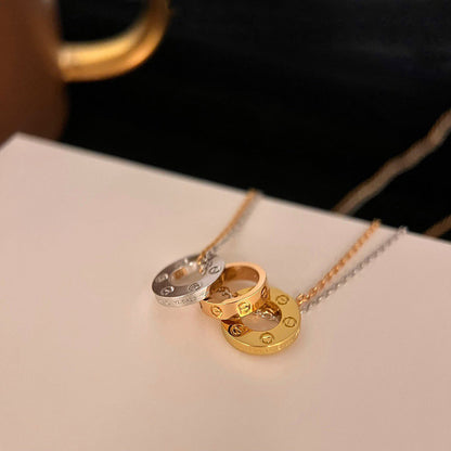 [Luna Brilliance] LOVE 6 DIAMOND PENDANT NECKLACE