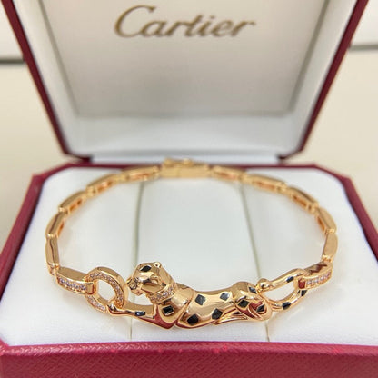 [Luna Brilliance] PANTHERE HALF DIAMOND ON CHAIN BRACELET