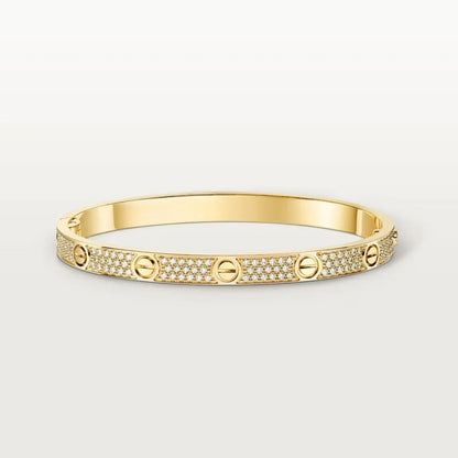 [Luna Brilliance] LOVE  Classic & Diamond-Paved Bracelet Stack Set