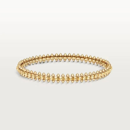 [Luna Brilliance] CLASH & Clover Laser 5-Motif & LOVE Brushed Bracelet Stack Set