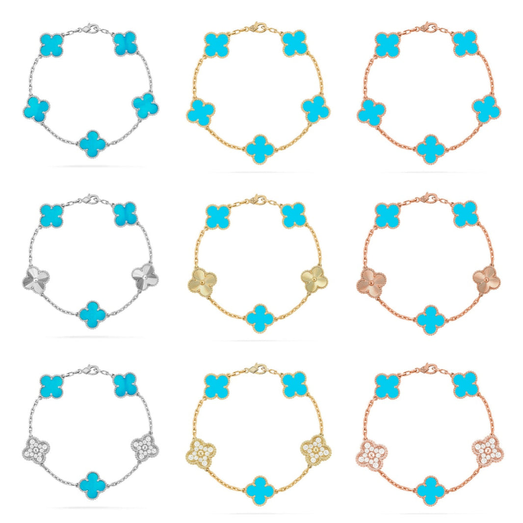 [Luna Brilliance] CLOVER 5 MOTIF TURQUOISE BRACELET COLLECTION