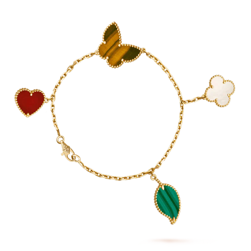 [Luna Brilliance]LUCKY SPRING 5 MOTIF GOLD BRACELET