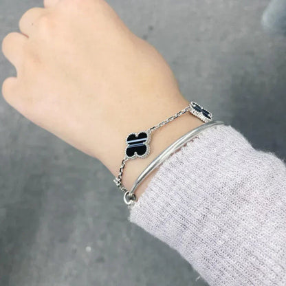 [Luna Brilliance] Clover 5-Motif & LOVE Unlimited Bracelet Set