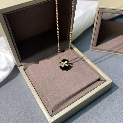 [Luna Brilliance]JEUX DE PINK GOLD DIAMOND NECKLACE