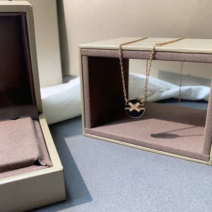 [Luna Brilliance]JEUX DE PINK GOLD DIAMOND NECKLACE