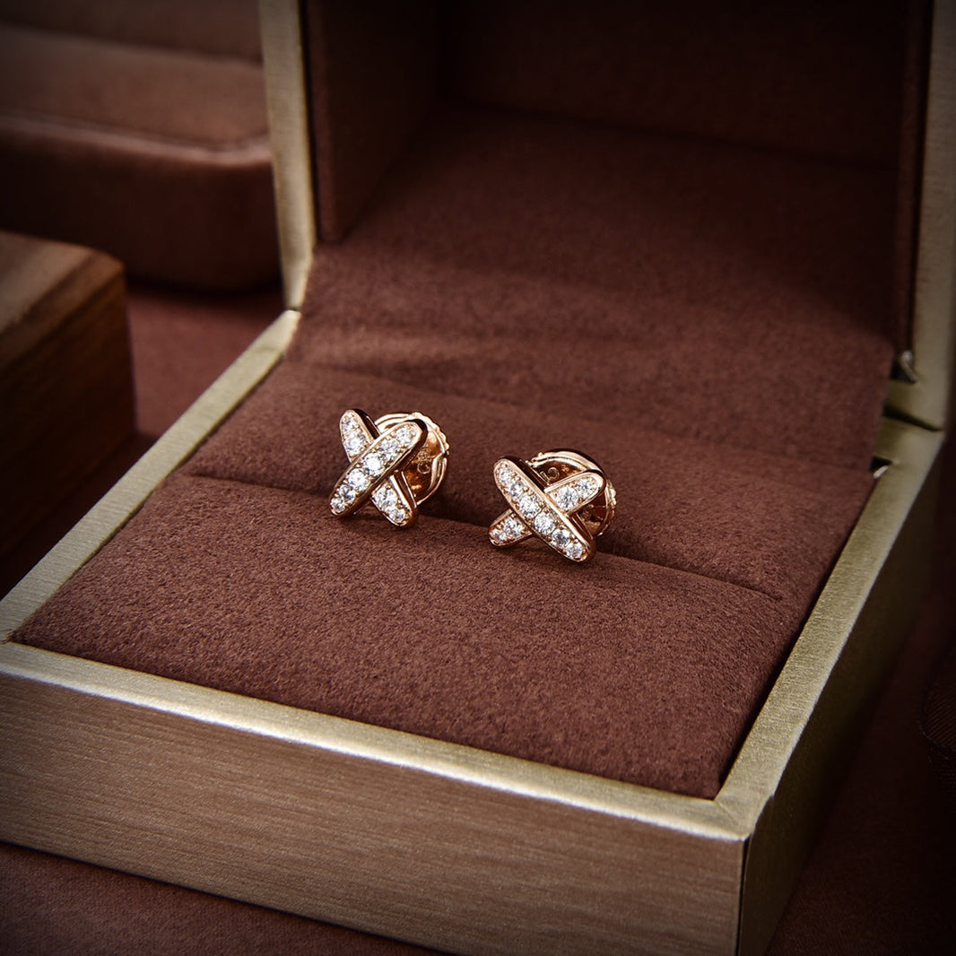 [Luna Brilliance]JEUX DE GOLD DIAMOND EARRINGS