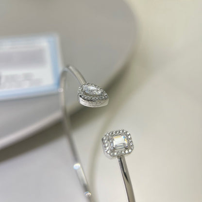 [Luna Brilliance]JONC FLEX MY TWIN TOI & MOI SILVER DIAMOND BRACELET