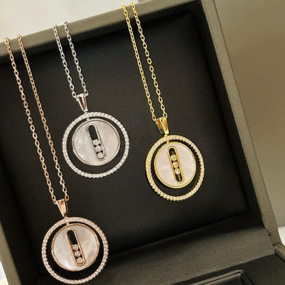 [Luna Brilliance]LUCKY MOVE MM NACRE BLANCHE DIAMOND NECKLACE