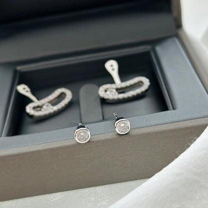 [Luna Brilliance]MOVE UNO SILVER DIAMOND EARRINGS